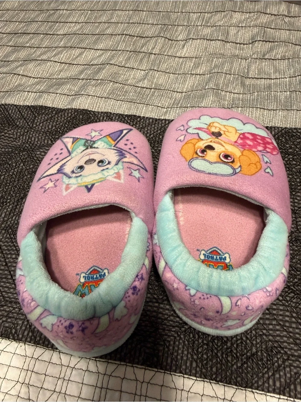 Paw Patrol Pink Girls Slippers with Skye & Everest Graphics size 7/8 toddler